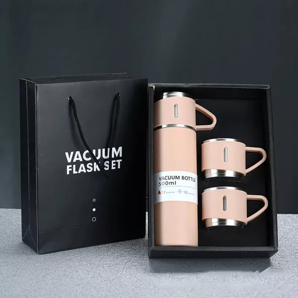 TXOR_TRIPLEE,_Stainless_Steel_Vacuum_Insulated_Flask_with_Set_of_3_Cups_Hot_&_Cold_12_Hours_BPA_Free_Thermos_500_ml,_Pink_Color