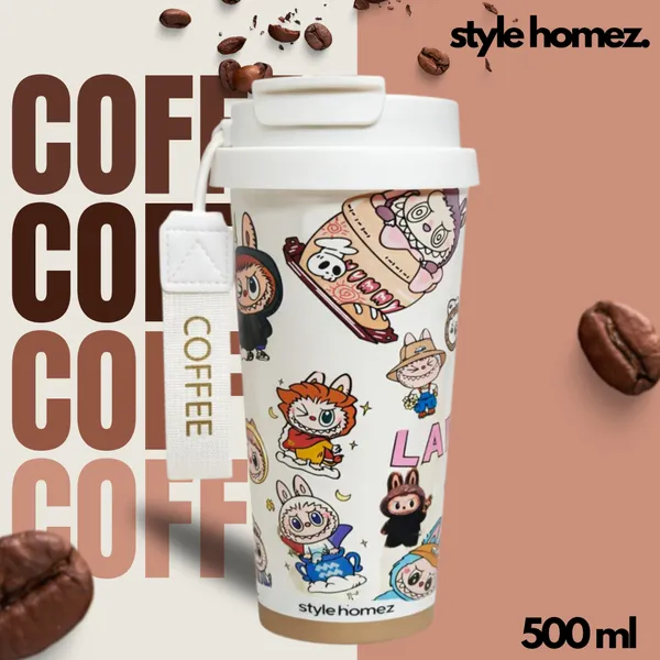 TXOR_kawaii_v1.0,_500_ml_Double_Wall_Stainless_Steel_Vacuum_Insulated_Coffee_Flask_With_Safety_Lock_&_Sipper,_LABUBU_DOLL_MISCHI_2_Hot_n_Cold_Tumbler