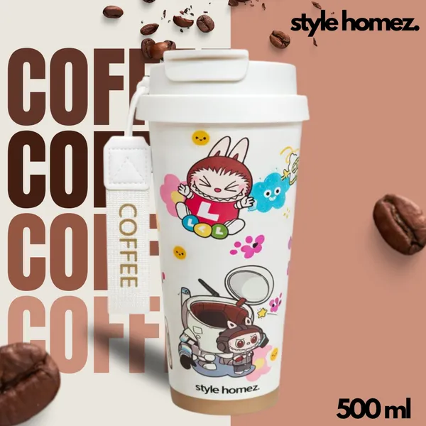 TXOR_kawaii_v1.0,_500_ml_Double_Wall_Stainless_Steel_Vacuum_Insulated_Coffee_Flask_With_Safety_Lock_&_Sipper,_LABUBU_DOLL_MISCHI_3_Hot_n_Cold_Tumbler