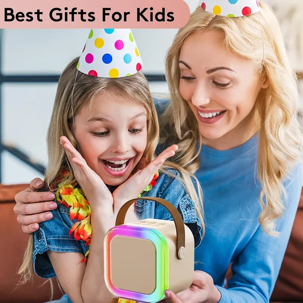 TXOR_LUNA,_Mini_Portable_Karaoke_5W_Bluetooth_LED_Speaker_with_Mic,_5-6_Hrs_Playtime_&_Voice_Changing_Effects,_Beige_Color
