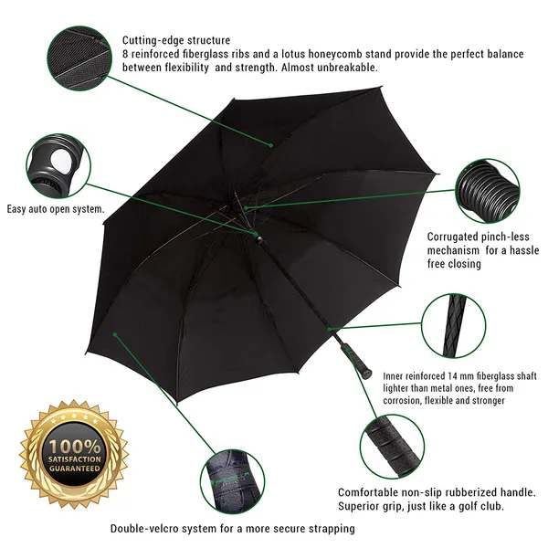 TXOR_Luxury_Collection_Extra_Large_Auto_Open_Single_Canopy_Golf_Umbrella,_Wind_Proof_Vent_Canopy_Black_Color_(150_cm_|_60_inch)