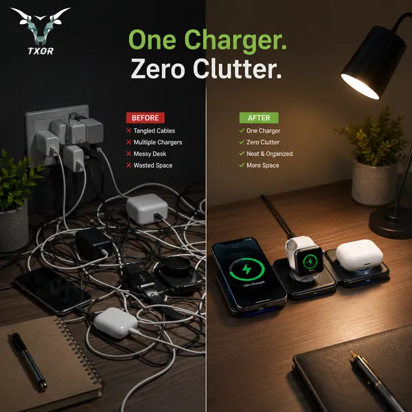 TXOR_AVA_X1,_3-in-1_Magnetic_Wireless_Charger,_15W_Fast_Charging_Dock_for_iPhone,_2.5W_for_Apple_Watch,_5W_for_AirPods,_Magnetic_Alignment,_Slim_&_Lightweight_Wireless_Charging_hub,_Black_Color