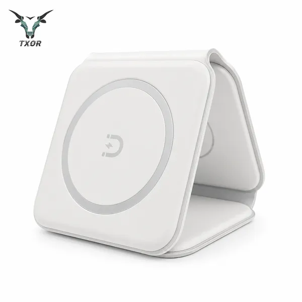 TXOR_AVA_X1,_3-in-1_Magnetic_Wireless_Charger,_15W_Fast_Charging_Dock_for_iPhone,_2.5W_for_Apple_Watch,_5W_for_AirPods,_Magnetic_Alignment,_Slim_&_Lightweight_Wireless_Charging_hub,_White_Color