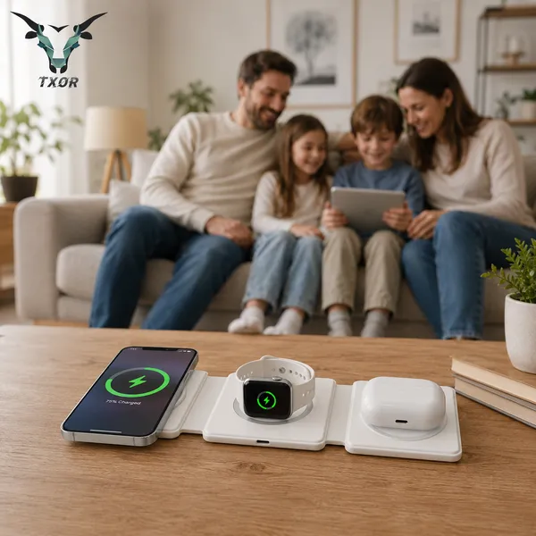 TXOR_AVA_X1,_3-in-1_Magnetic_Wireless_Charger,_15W_Fast_Charging_Dock_for_iPhone,_2.5W_for_Apple_Watch,_5W_for_AirPods,_Magnetic_Alignment,_Slim_&_Lightweight_Wireless_Charging_hub,_White_Color
