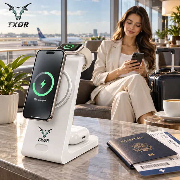 TXOR_MAGNA_X2,_3_in_1_Steady_Wireless_Charging_Dock_Station_with_15W_Fast_Charging_Stand_with_Magnetic_Suction,_Height_Adjustable_for_Iphone/Airpods_/watch,_White_Color