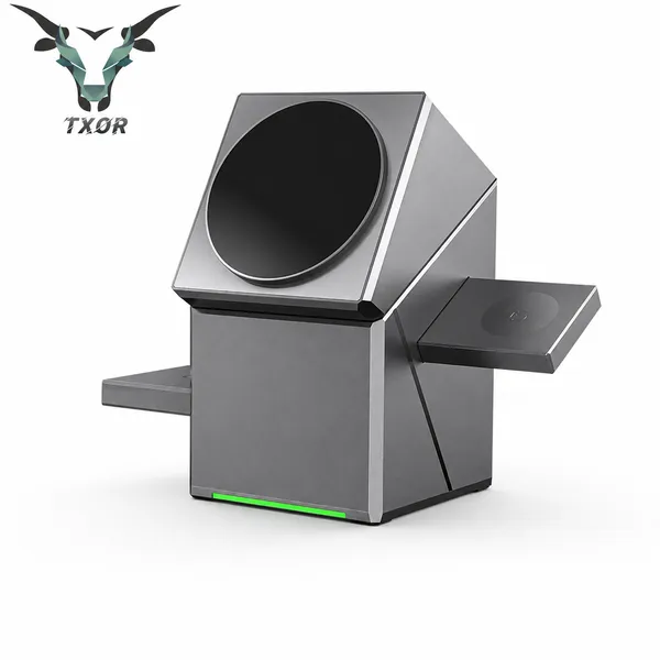 TXOR_UNI-QE_X3,_3-in-1_Magnetic_Rotatable_Wireless_Charger,_15W_Fast_Charging_Dock_for_iPhone,_2.5W_for_Apple_Watch,_5W_for_AirPods,_Magnetic_Alignment,_Slim_&_Lightweight_Wireless_Charging_hub,_Grey_Color