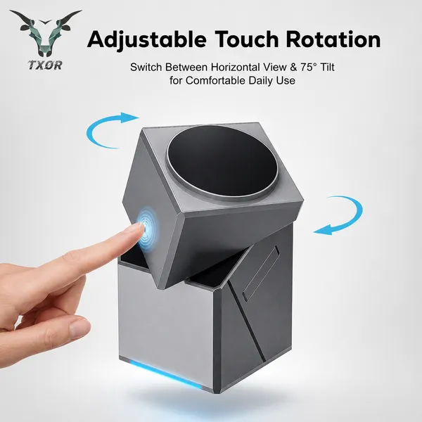 TXOR_UNI-QE_X3,_3-in-1_Magnetic_Rotatable_Wireless_Charger,_15W_Fast_Charging_Dock_for_iPhone,_2.5W_for_Apple_Watch,_5W_for_AirPods,_Magnetic_Alignment,_Slim_&_Lightweight_Wireless_Charging_hub,_Grey_Color