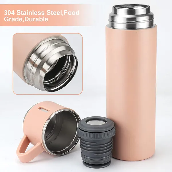 TXOR_TRIPLEE,_Stainless_Steel_Vacuum_Insulated_Flask_with_Set_of_3_Cups_Hot_&_Cold_12_Hours_BPA_Free_Thermos_500_ml,_Pink_Color