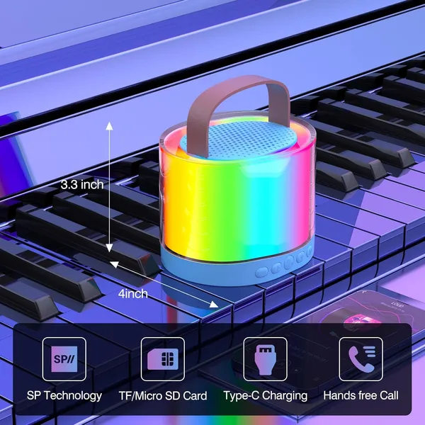 TXOR_MERAK,_Mini_Portable_Karaoke_Machine_with_1_Wireless_Mic_&_5W_Bluetooth_Large_LED_Speaker,_5-6_Hrs_Playtime_&_Voice_Changing_Effects,_Benin_Blue_Color