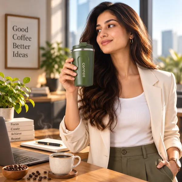 TXOR_WYLD,_Double_Wall_Stainless_Steel_Vacuum_Insulated_Coffee_Flask_With_Safety_Lid_Lock,_Forest_Green_Color_510_ml_Hot_n_Cold_Tumbler