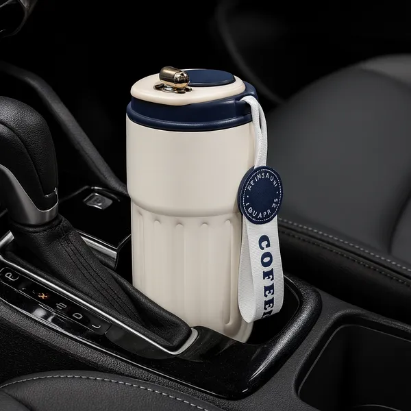 TXOR_ELLO_Coffee_Tumbler,_Double_Wall_Stainless_Steel_Vacuum_Insulated_410_ml_Thermal_Flask_With_Safety_Lid_Lock_&_LED,_Royal_Blue_Cream_Color