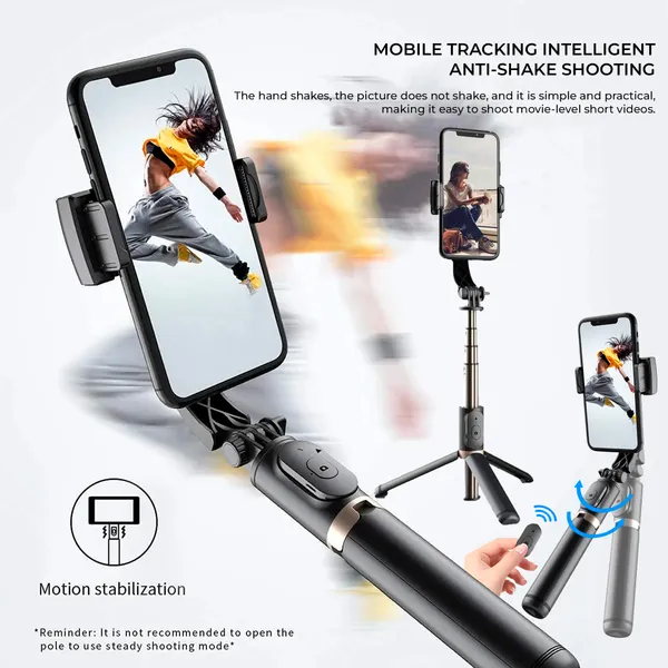 TXOR_ALEX,_One-AXIS_Gimbal_Stabilizer_for_Smartphone,_Extendable_Bluetooth_Selfie_Stick_&_Tripod,_1-AXIS_Black_Color