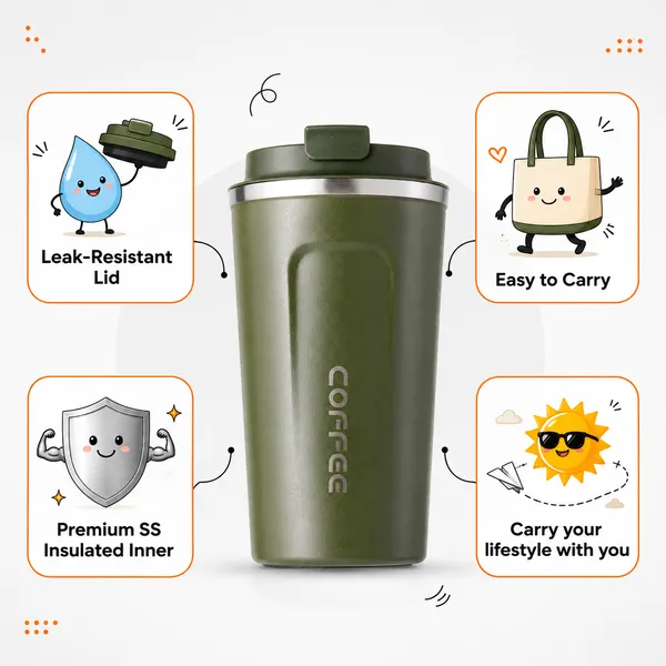 TXOR_WYLD,_Double_Wall_Stainless_Steel_Vacuum_Insulated_Coffee_Flask_With_Safety_Lid_Lock,_Forest_Green_Color_510_ml_Hot_n_Cold_Tumbler