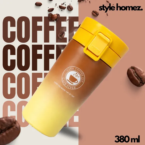 TXOR_STAX_PRIME,_380_ml_Double_Wall_Stainless_Steel_Vacuum_Insulated_Coffee_Flask_With_Safety_Lock_&_Sipper,_Brown_Yellow_Color_Hot_n_Cold_Tumbler