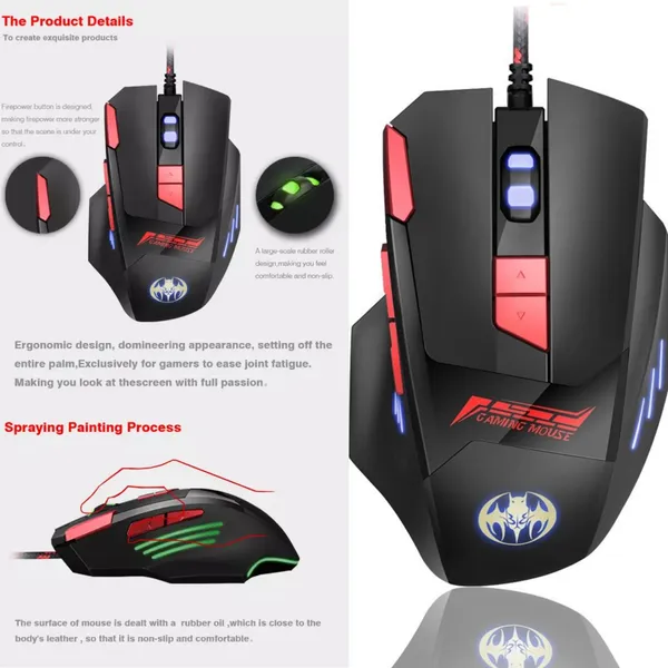 TXOR_BLOODBAT_V_2.0,_Nylon_Braided_Ergonomic_Design_Wired_Optical_Gaming_Mouse_With_RGB_Lighting_&_Upto_6800_DPI,_Black_Red_Color