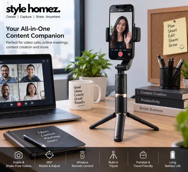 TXOR_ALEX,_One-AXIS_Gimbal_Stabilizer_for_Smartphone,_Extendable_Bluetooth_Selfie_Stick_&_Tripod,_1-AXIS_Black_Color