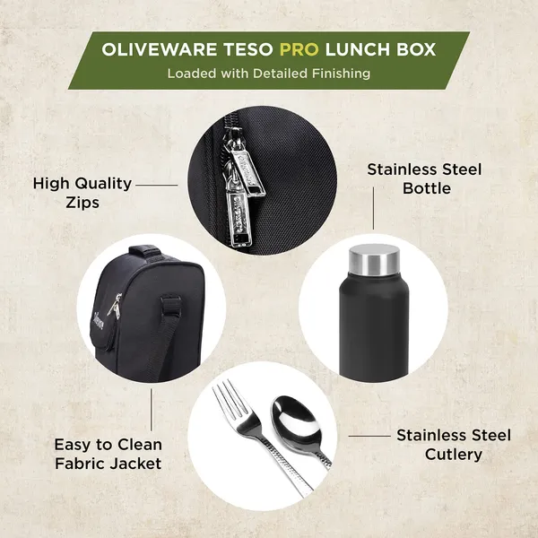 TXOR_Everyday_Office_Lunch_Box_Set_|_All-in-One_3-_SS_Microwave_Safe_Containers,_Pickle_Box,_Steel_Bottle,_Cutlery_Set_&_Insulated_Bag,_Black_Color