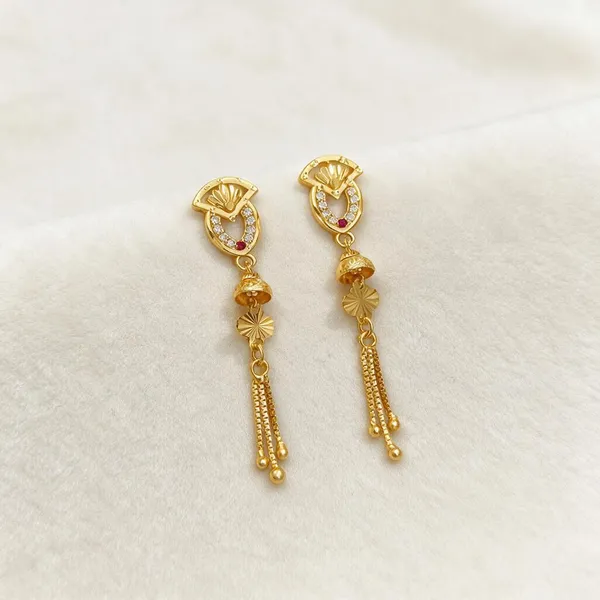 Gold_Tone_Embellished_Drop_Earrings_For_Women
