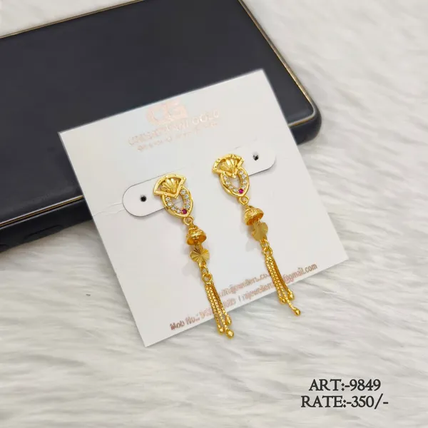 Gold_Tone_Embellished_Drop_Earrings_For_Women
