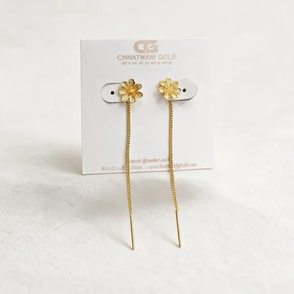 Gold_Tone_Floral_Threader_Earrings_For_Women