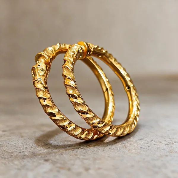 Gold_Copper_Traditional_Textured_Bangle_Set_For_Women