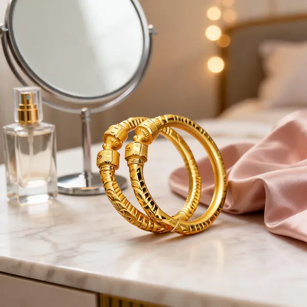 Gold_Copper_Engraved_Textured_Bangles_For_Women