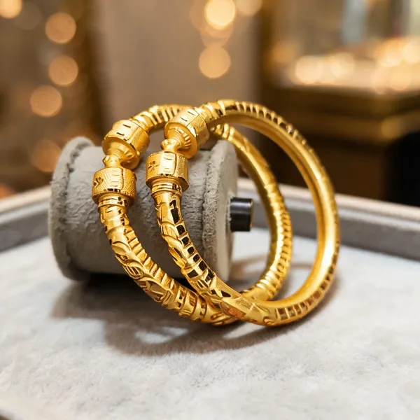 Gold_Copper_Engraved_Textured_Bangles_For_Women
