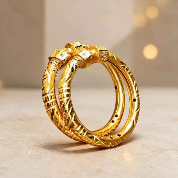 Gold_Copper_Engraved_Textured_Bangles_For_Women