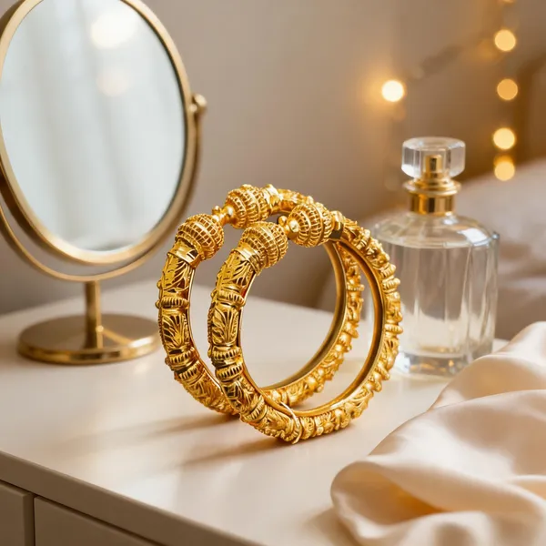 Gold_Copper_Floral_Engraved_Traditional_Bangles_For_Women