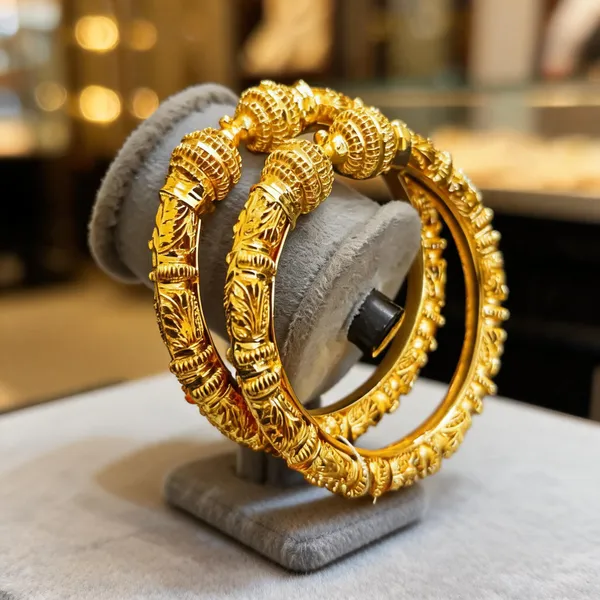 Gold_Copper_Floral_Engraved_Traditional_Bangles_For_Women