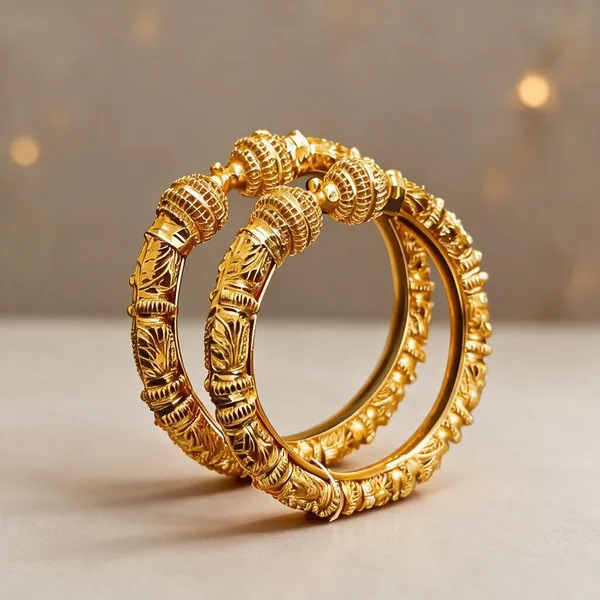 Gold_Copper_Floral_Engraved_Traditional_Bangles_For_Women