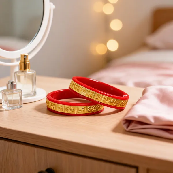 Red_&_Gold_Copper_Engraved_Bangle_Set_For_Women