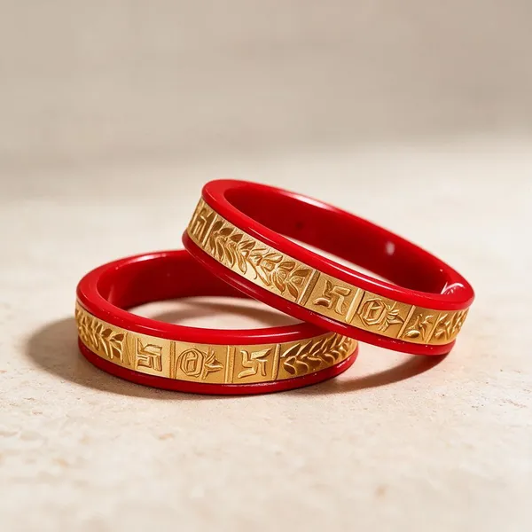 Red_&_Gold_Copper_Engraved_Bangle_Set_For_Women