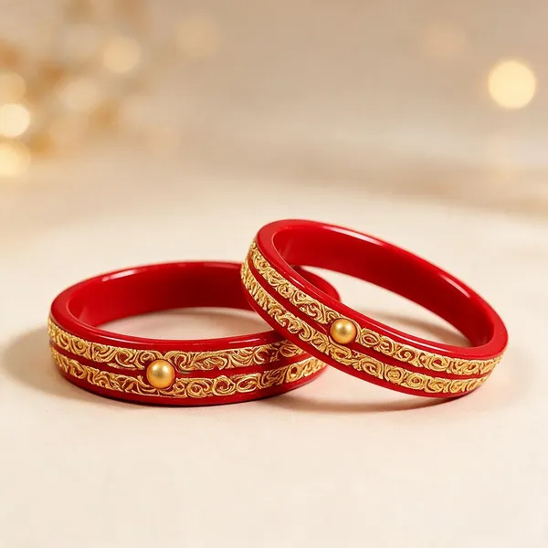 Red_Gold-Tone_Copper_Embellished_Bangle_Set_For_Women