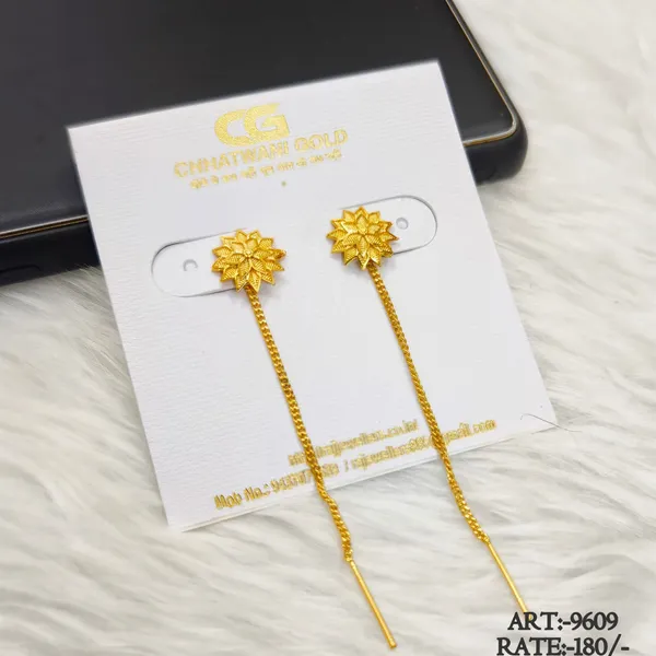 Gold_Tone_Floral_Chain_Earrings_For_Women