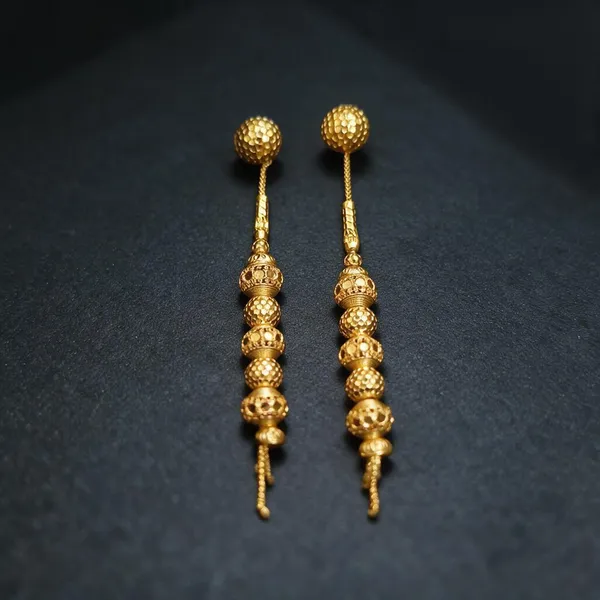 Gold_Tone_Beaded_Drop_Earrings_For_Women