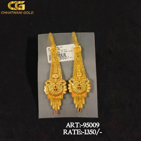Gold_Tone_Traditional_Long_Earrings_For_Women