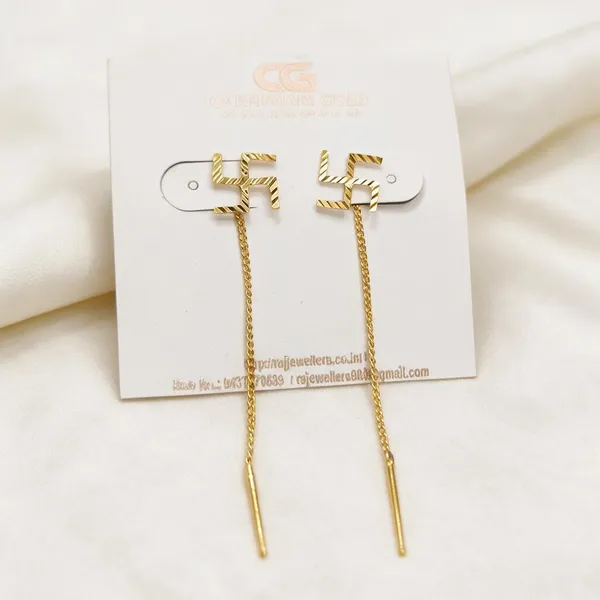 Gold_Tone_Chain_Drop_Earrings_For_Women