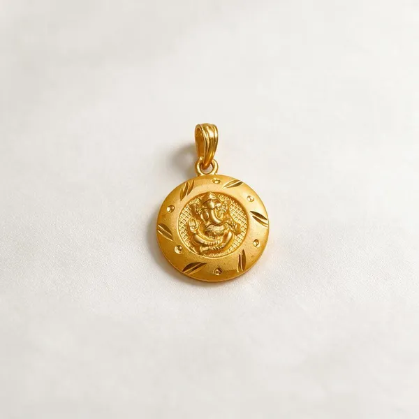 Gold_Tone_Religious_Round_Pendant