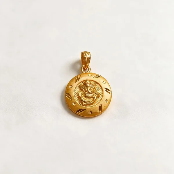 Gold_Tone_Religious_Round_Pendant