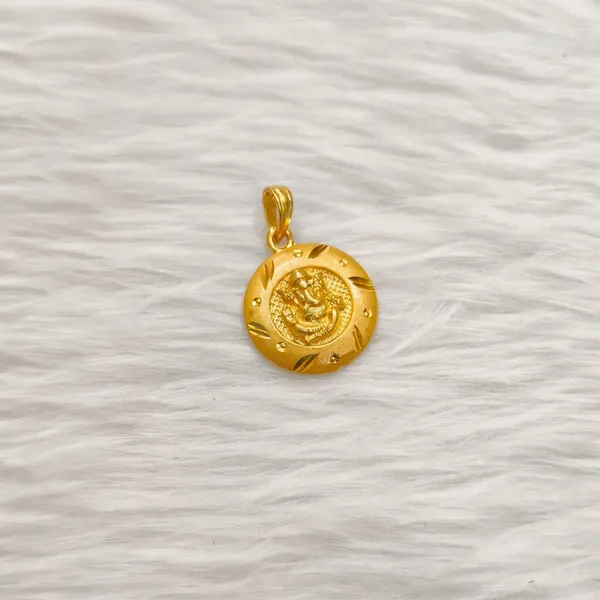 Gold_Tone_Religious_Round_Pendant
