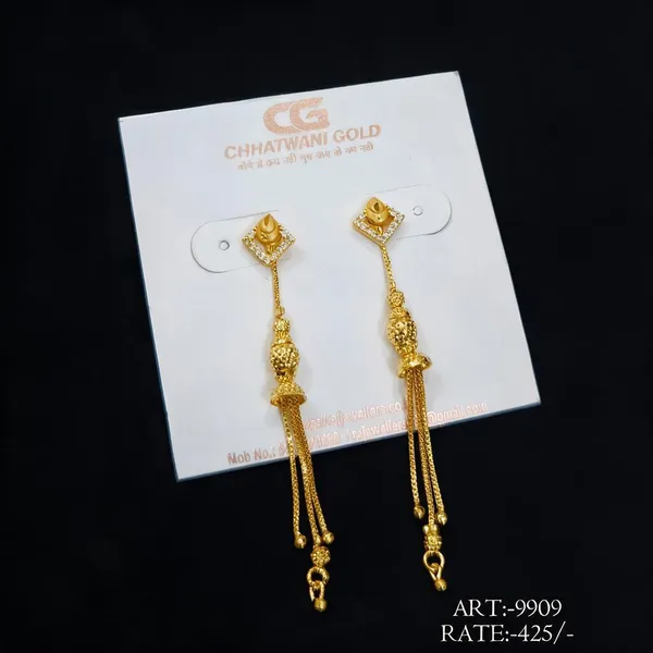 Gold_Tone_Long_Drop_Earrings_For_Women