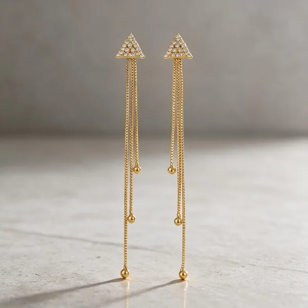 Gold-Tone_Triangle_Chain_Drop_Earrings_For_Women