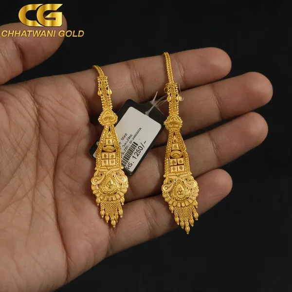 Gold_Tone_Temple_Design_Dangle_Earrings_For_Women