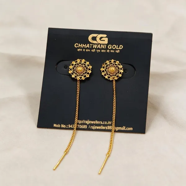 Gold_Tone_Floral_Chain_Earrings_For_Women