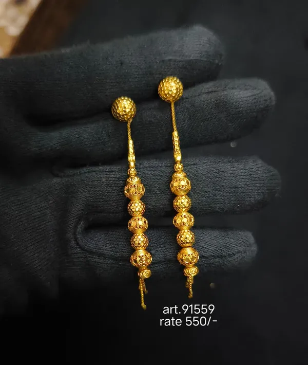 Gold_Tone_Beaded_Drop_Earrings_For_Women