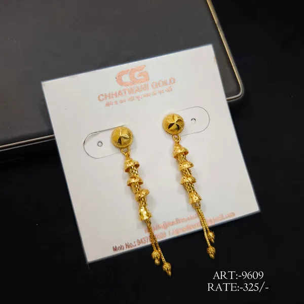Gold_Tone_Long_Dangle_Earrings_For_Women