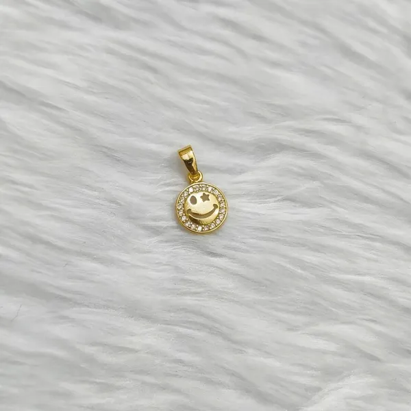 Gold_Tone_Rhinestone_Smiley_Pendant_For_Women