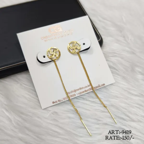 Gold_Tone_Chain_Drop_Earrings_For_Women