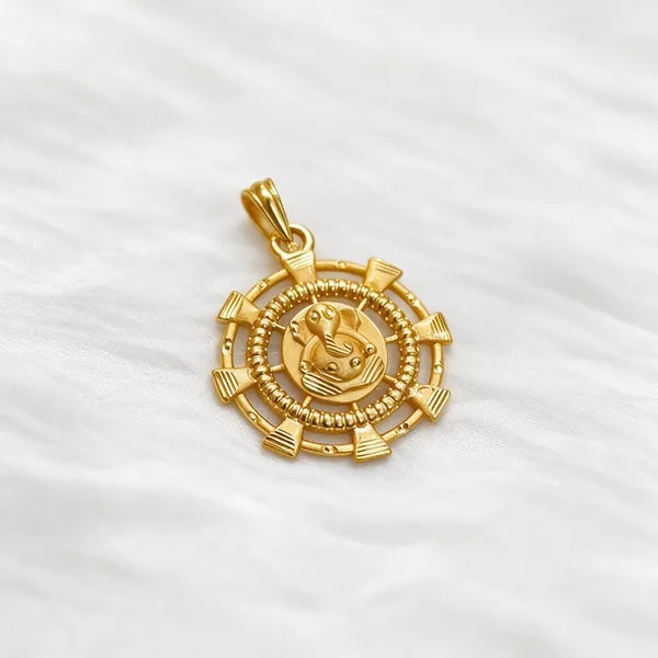Gold_Tone_Circular_Religious_Pendant